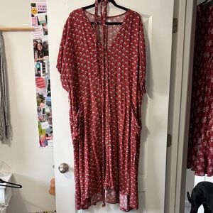 Sonoma Red Floral Dress